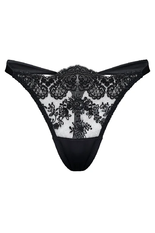 Flore Black Thongs