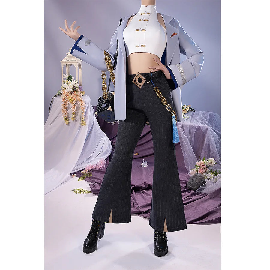 Genshin Impact x Pizzahut Yelan Cosplay Costume C07479  AA