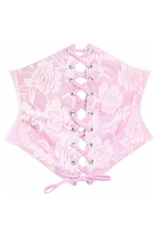 Lavish Lt Pink Lace Corset Belt Cincher