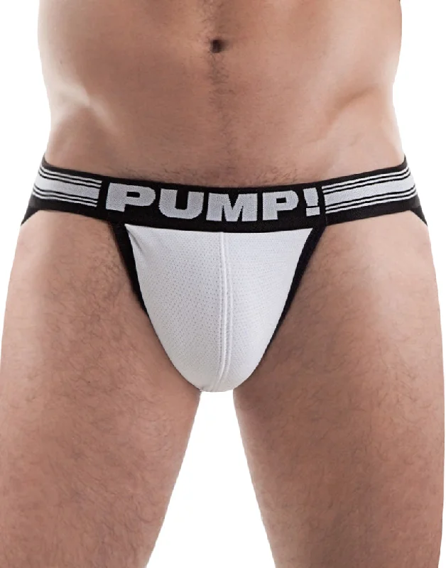 PUMP! Men's Free Fit Low Rise Jock White Black 15036