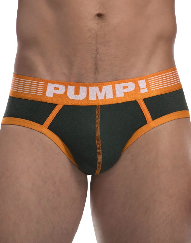 PUMP Squad Low Rise Cotton Mesh Brief Green/Orange/White 12047