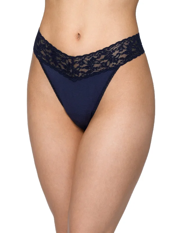 Supima® Cotton Original Rise Thong Navy