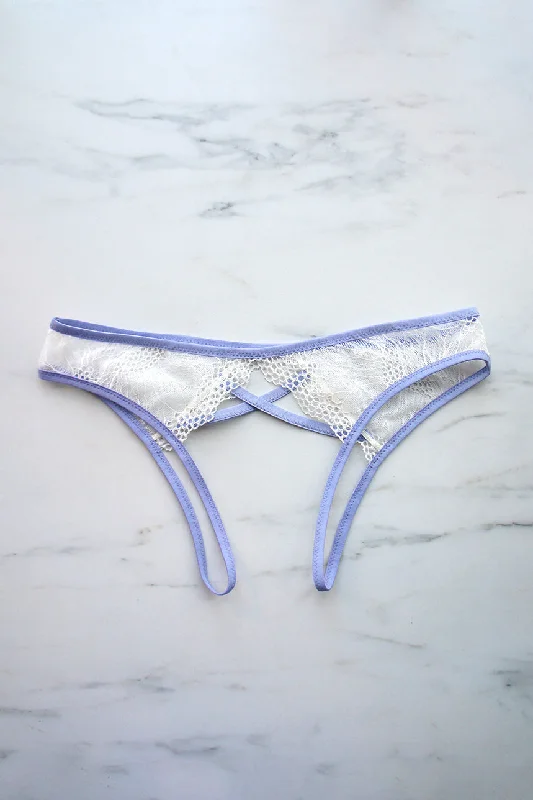 Vesper Ouvert Knicker Off White Periwinkle