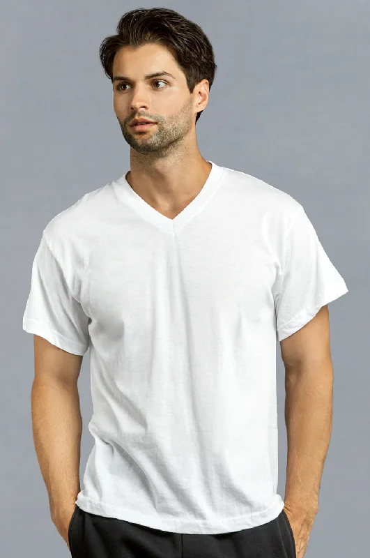 KNOCKER MEN'S WHITE V-NECK SHIRTS (VTK3501)