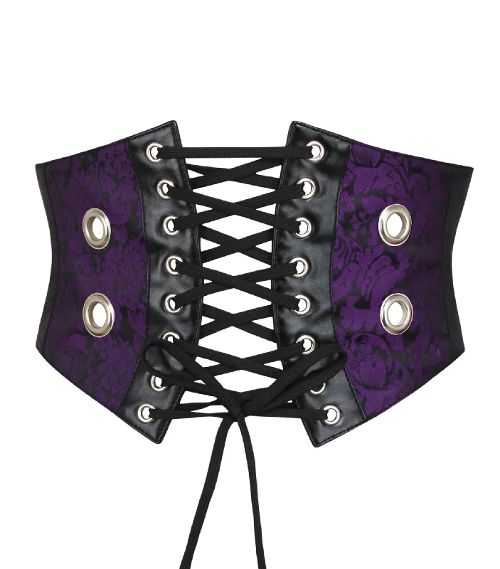 Violet Brocade Corset Belt