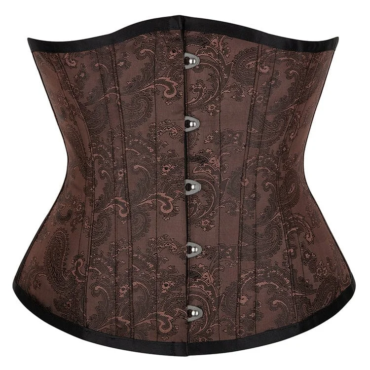 Women's Gothic Strappy Floral Printed Underbust Corset