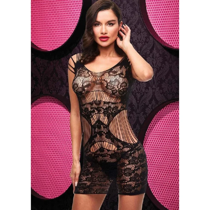 Black Lace Mini Dress Plus Size