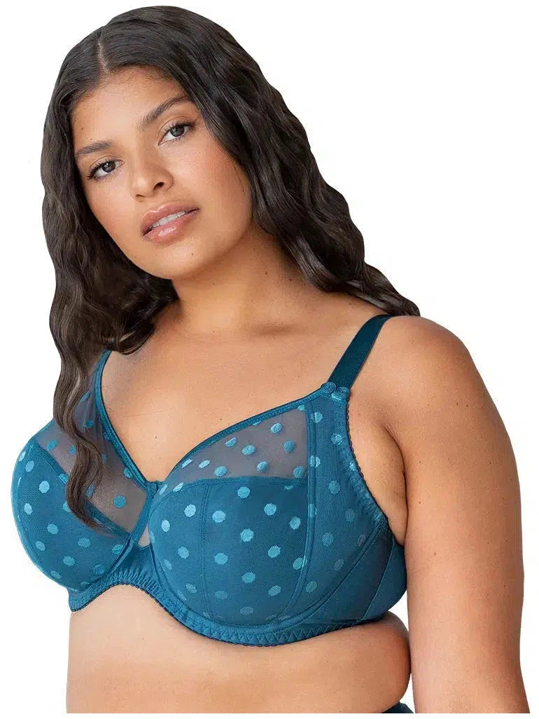 Blue Coral Carmen Polka Dot Bra