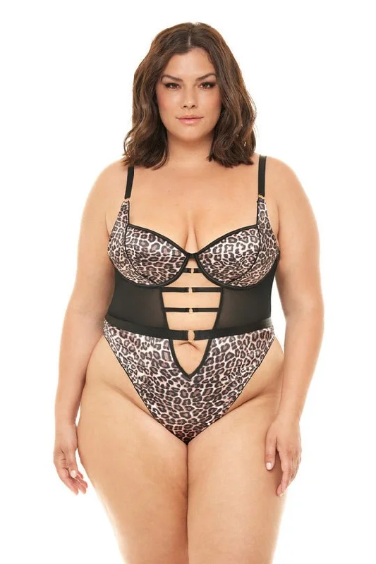 Curvy Journee Leopard Teddy