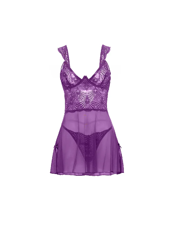 Evrice Floral Sheer Babydoll