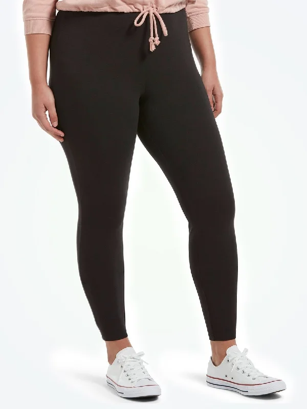 Hue® Wide Waistband Blackout Cotton Leggings - Plus