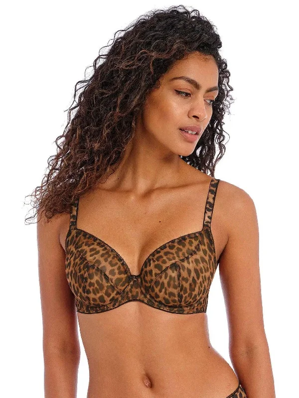 Leopard Wild Side Underwire Plunge Bra