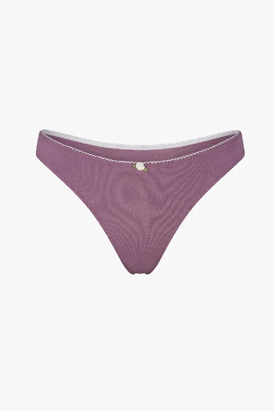 LOW RISE THONG IN AUBERGINE