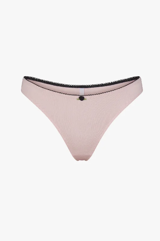 LOW RISE THONG IN PETAL/ONYX