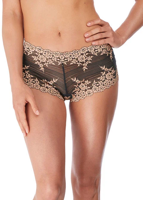 Wacoal Embrace Lace Boy Short, Ebony / Shifting Sand